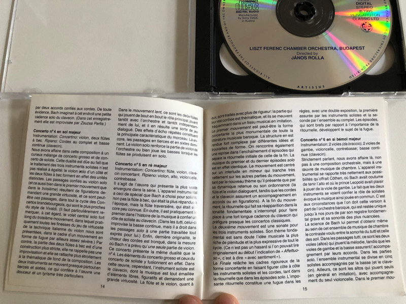 Johann Sebastian Bach: Brandenburg Concertos / Liszt Ferenc Chamber Orchestra, Budapest, János Rolla / Hungaroton Classic 2x Audio CD 1995 Stereo / HCD 12618-19