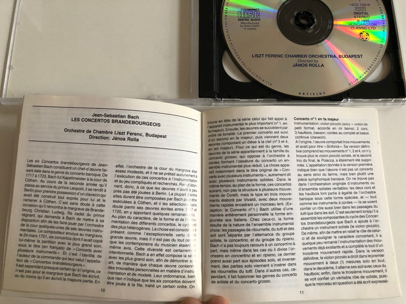 Johann Sebastian Bach: Brandenburg Concertos / Liszt Ferenc Chamber Orchestra, Budapest, János Rolla / Hungaroton Classic 2x Audio CD 1995 Stereo / HCD 12618-19