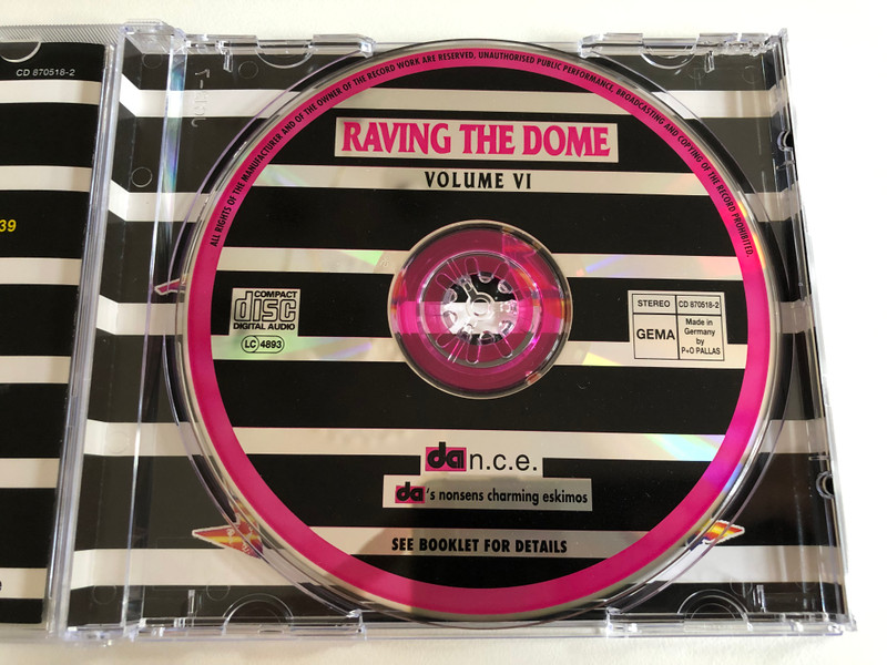 Raving The Dome - Volume VI / Da n.c.e. Audio CD 1995 Stereo / CD 870518-2