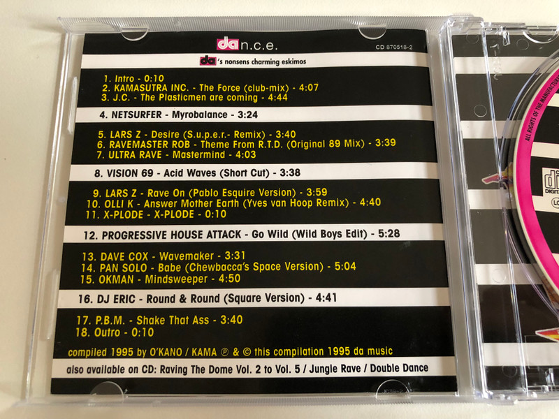 Raving The Dome - Volume VI / Da n.c.e. Audio CD 1995 Stereo / CD 870518-2