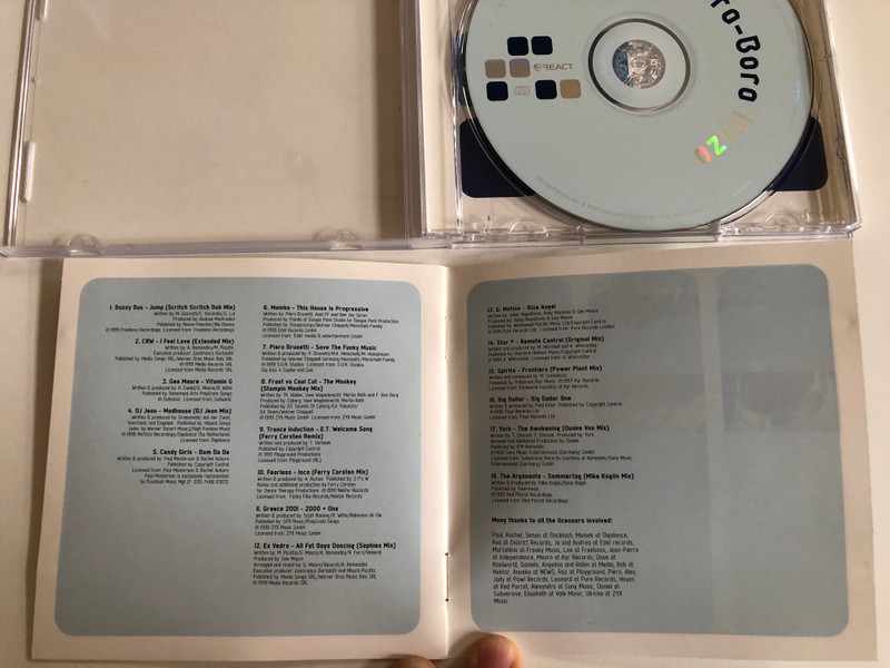 Bora-Bora Ibiza - Mixed by Resident DJ Gee Moore / React Audio CD 1999 / REACT CD 163