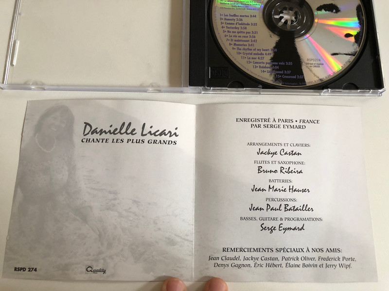Danielle Licari – Chante Les Plus Grands / Incluant: La Mer, Ne Me Quitte Pas, Concerto Pour Une Voix, et plusieurs autres / Quality Music Audio CD 1995 / RSPD 274