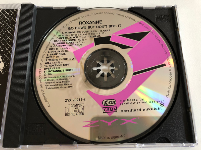 Roxanne – Go Down (...But Don't Bite It) / ZYX Records Audio CD 1992 / ZYX 20213-2
