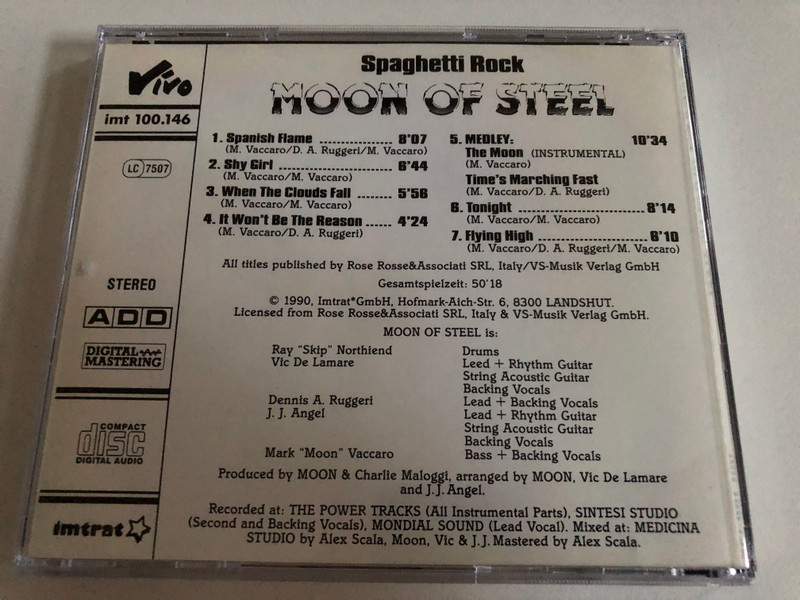 Moon Of Steel – Spaghetti Rock / Vivo Audio CD 1990 Stereo / imt 100.146