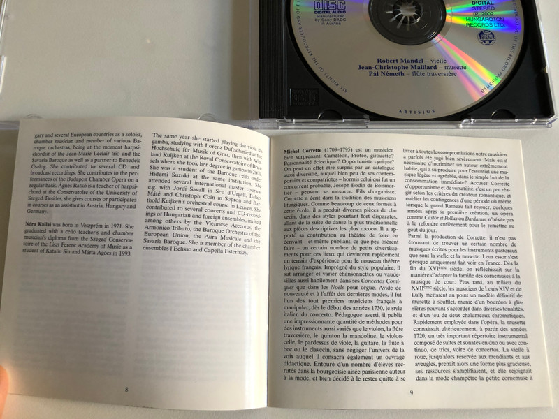 Michel Corrette - Pieces Pour La Vielle Ou Musette Flute, Et Basse Continue / Robert Mandel, Jean Christophe Maillard, Pal Nemeth / Hungaroton Classic Audio CD 2002 Stereo / HCD 32102