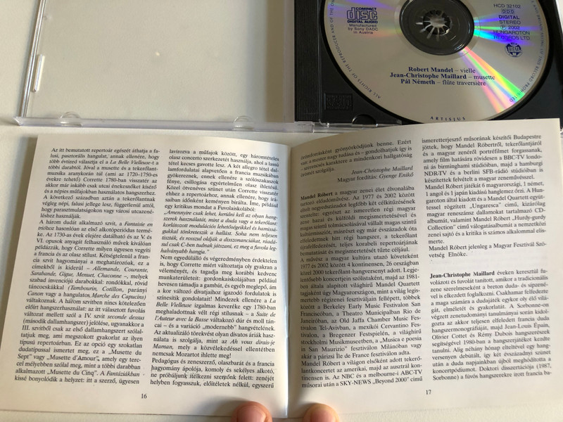 Michel Corrette - Pieces Pour La Vielle Ou Musette Flute, Et Basse Continue / Robert Mandel, Jean Christophe Maillard, Pal Nemeth / Hungaroton Classic Audio CD 2002 Stereo / HCD 32102