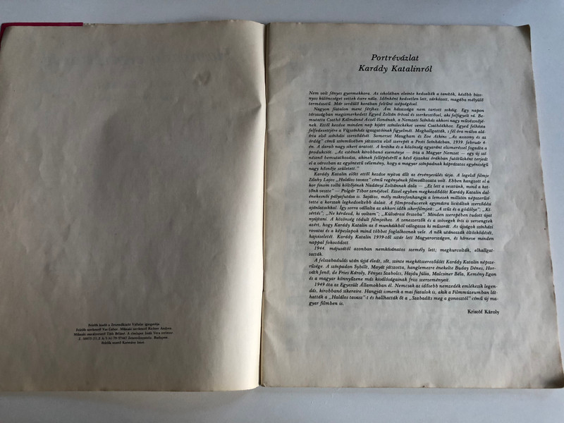 Hamvadó cigarettavég - Karády Katalin legkedvesebb dalai / Kotta / Kiadó: Zeneműkiadó Vállalat / Szerkesztő Vas Gábor