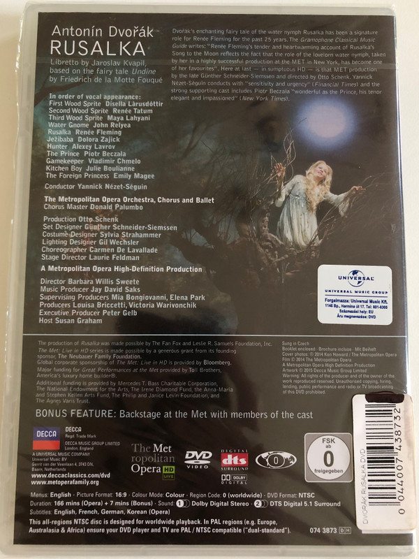 Rusalka: Metropolitan Opera / Director: Otto Schenk / DVD / Made in the EU (0044007438732)