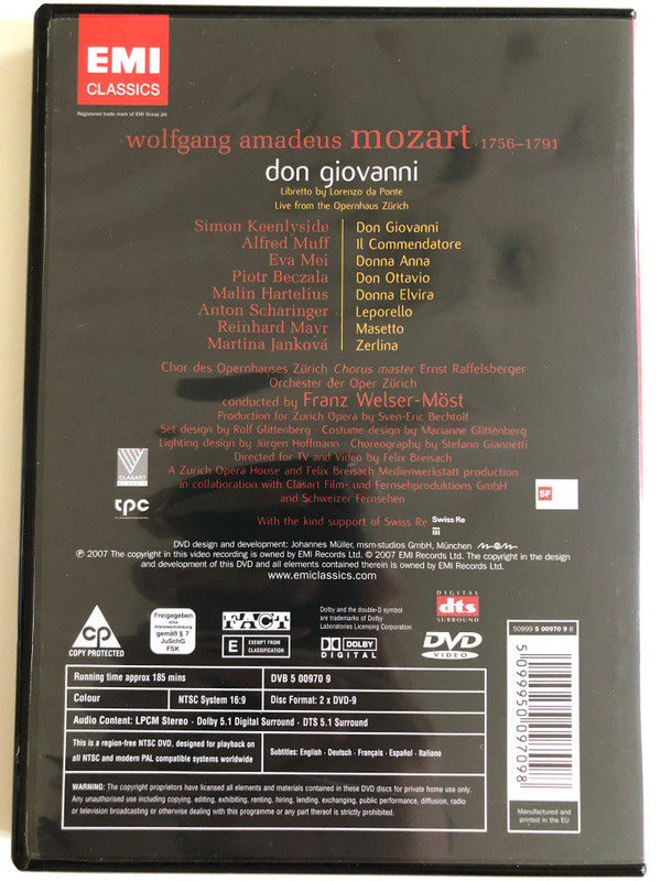 Mozart: Don Giovanni - Keenlyside / DVD / EMI / Made in the EU (5099950097098)