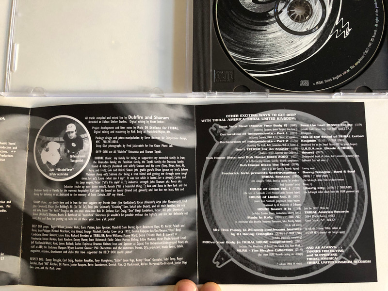 Penetrate Deeper / Productions and remixes from Washington DC's Deep Dish Records, continuously beatmixed by Dubfire & Sharam / TRIBAL United Kingdom Audio CD 1995 / TRIUKCD 003