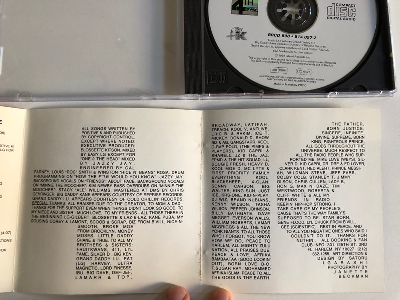 Positive K – The Skills Dat Pay Da Bills / 4th & Broadway Audio CD 1992 / 514 057-2 