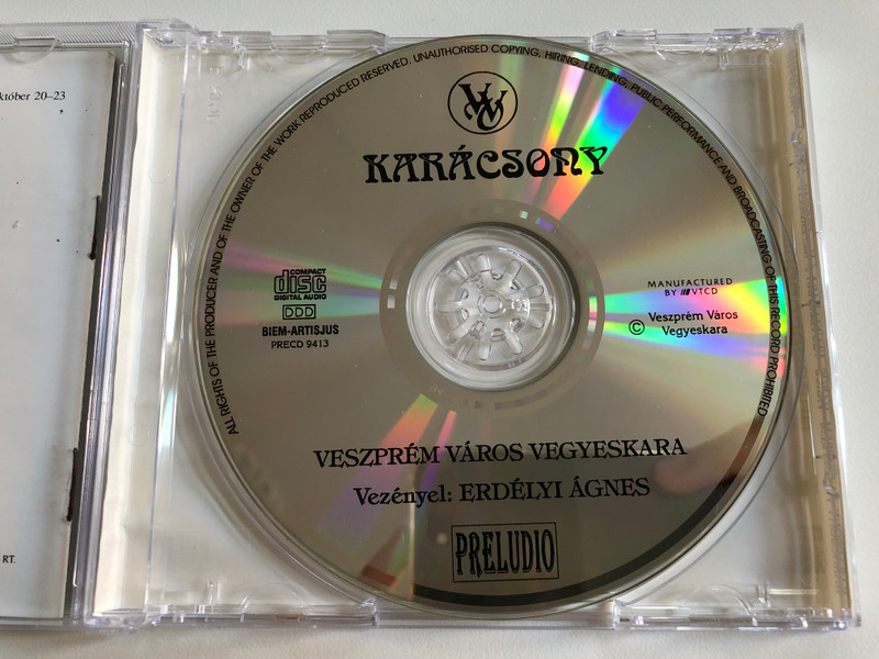 Karácsony - Veszprém Város Vegyeskara, Erdelyi Agnes / Preludio Audio CD / PRECD 9413
