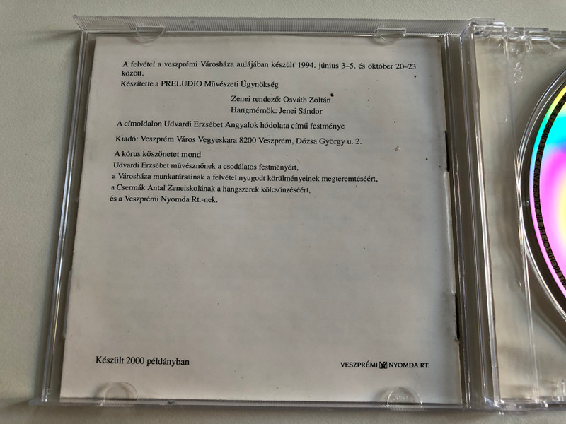 Karácsony - Veszprém Város Vegyeskara, Erdelyi Agnes / Preludio Audio CD / PRECD 9413