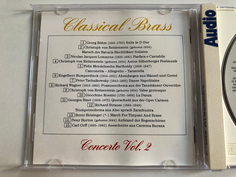 Classical Brass - Concerto Volume 2 - Bavaria, Blechblasersolisten Munchen Leitung Gerd Lapf / Phono Music Audio CD 1992 / 27000466 A