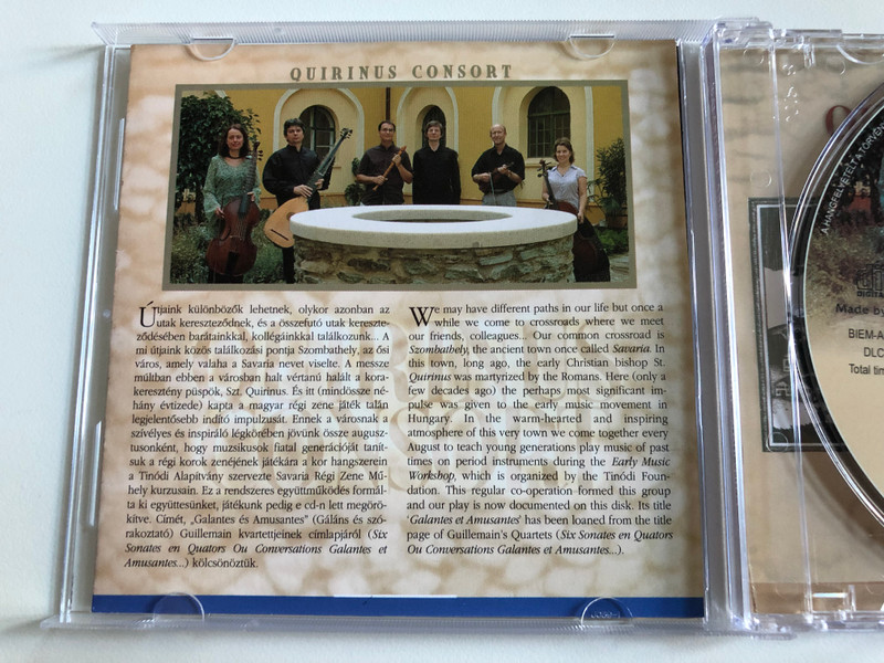 Quirinus Consort - Galantes et Amusantes / Telemann Leclair Blavet Guillemain / Dola Studio Audio CD / DLCD 318