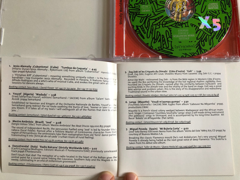 Strictly Worldwide X5 / Tomorrow's WorldWide Music Secrets Today! / Piranha Audio CD 1996 / CD-PIR 1041