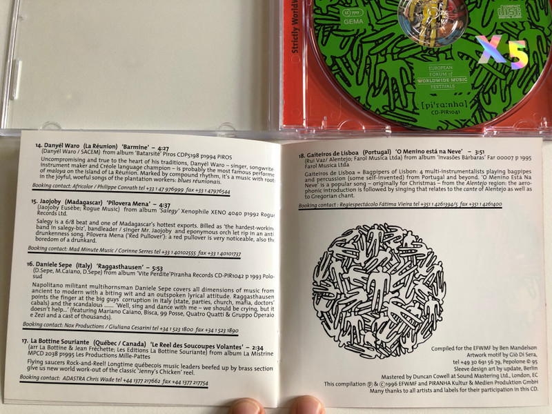 Strictly Worldwide X5 / Tomorrow's WorldWide Music Secrets Today! / Piranha Audio CD 1996 / CD-PIR 1041