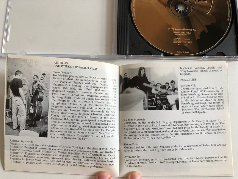 Music From the Workshop - ''From Dvorak to Chick Correa'' / Sarajevska Filharmonija 1923 Audio CD 1997 Stereo / CLCD011