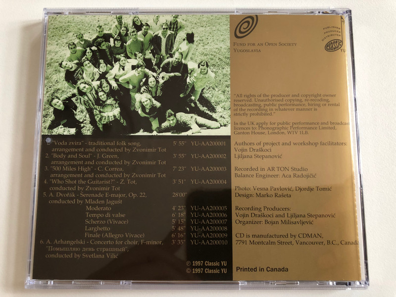 Music From the Workshop - ''From Dvorak to Chick Correa'' / Sarajevska Filharmonija 1923 Audio CD 1997 Stereo / CLCD011
