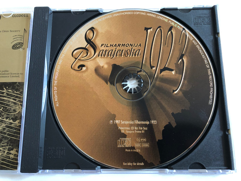 Music From the Workshop - ''From Dvorak to Chick Correa'' / Sarajevska Filharmonija 1923 Audio CD 1997 Stereo / CLCD011