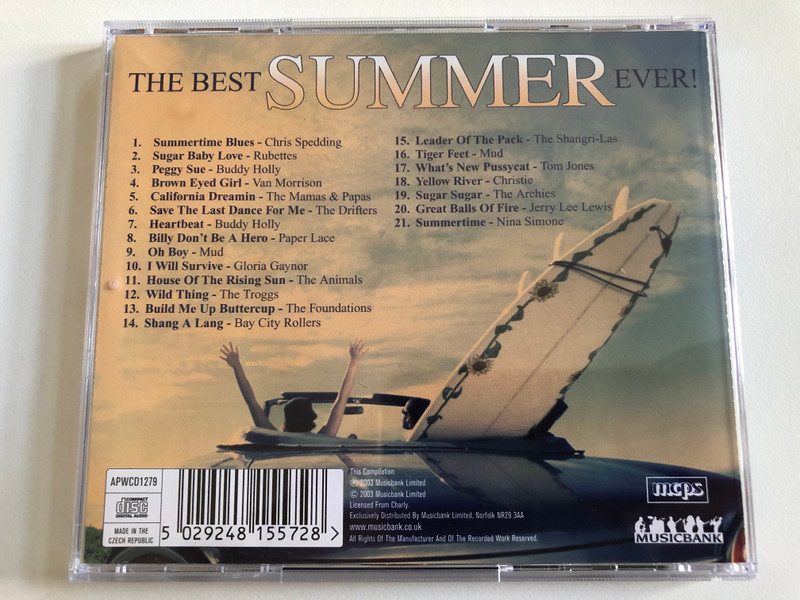 The Best Summer Ever / The Hottest Summertime Hits Of All Time - Summertime, California Dreamin, Summertime Blues, Brown Eyed Girl, and many more / Musicbank Audio CD 2003 / APWCD 1279