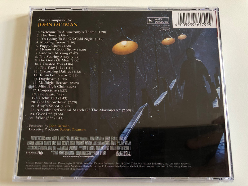 Urban Legends-Final Cut (Original Motion Picture Soundtrack) - Music by John Ottman / Varèse Sarabande Audio CD 2000 / VSD-6179