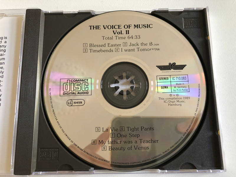 The Voice Of Music - Volume II - Featuring: Software, Megabyte, Holger Czukay, Din A Testbild, Quiet Force, Mind Over Matter, Peter Seiler, Enya / Innovative Communication Audio CD 1989 Stereo / IC 710.083