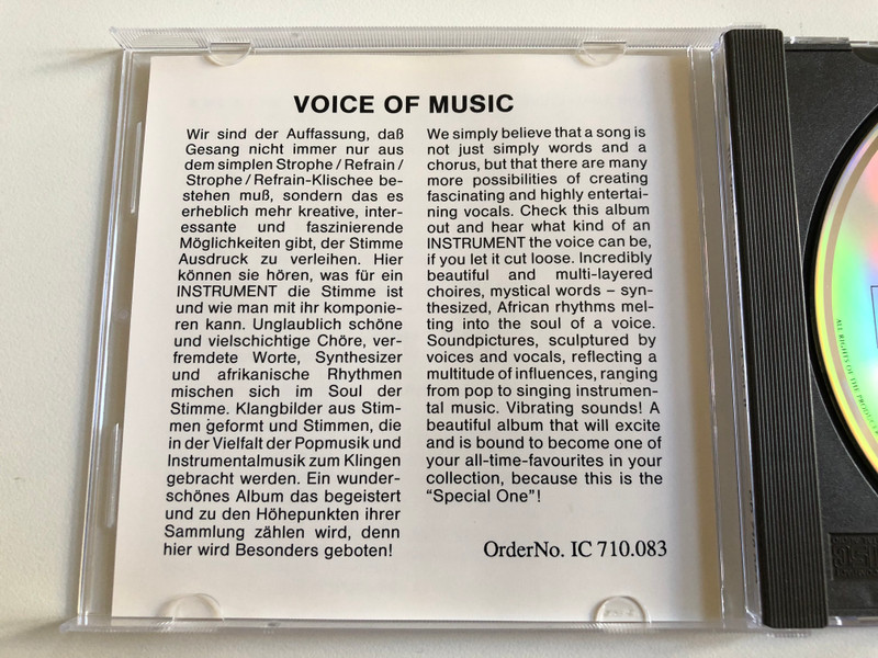 The Voice Of Music - Volume II - Featuring: Software, Megabyte, Holger Czukay, Din A Testbild, Quiet Force, Mind Over Matter, Peter Seiler, Enya / Innovative Communication Audio CD 1989 Stereo / IC 710.083 