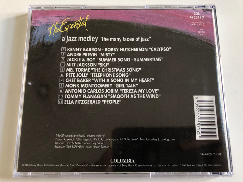 A Jazz Medley - ''the many faces of jazz'' / The Essential / Essentiel Jazz Audio CD 1994 / COL 475571-2