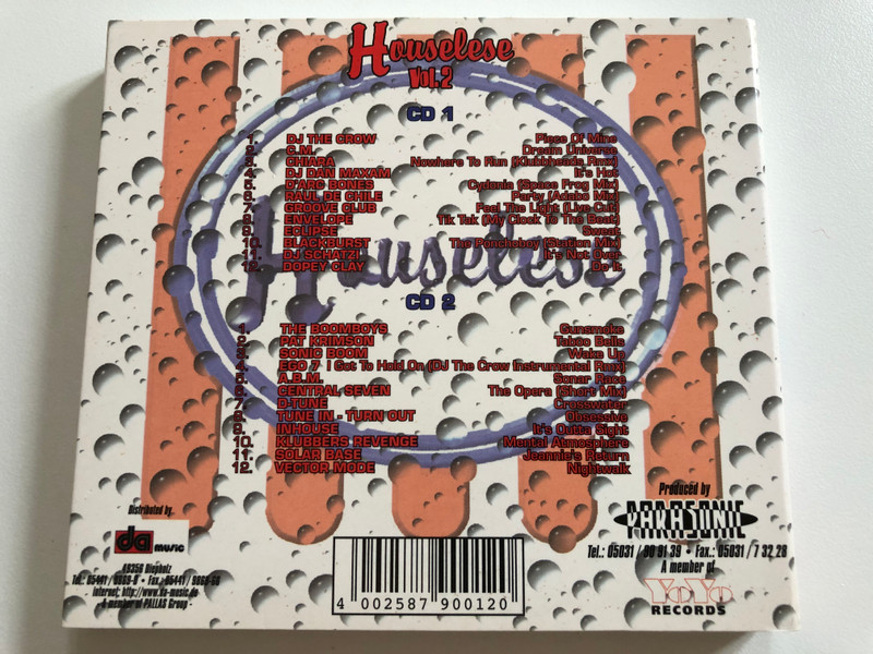 Houselese Vol. 2 - Compiled by DJ The Crow / Feat.: DJ The Crow, C.M., The Boomboys, Pat Krimson, Inhouse and many more... / Parasonic 2x Audio CD / 879001-2