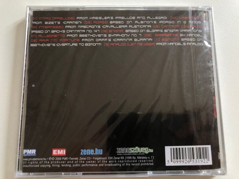 Trance Symphony (For The New Generation) - By Miksa / Albinoni, Bach, Beethoven, Mascagni, Bizet, Elgar, Handel, Kreisler, Orff / Private Moon Records Audio CD 2008 / PMR 265319 2