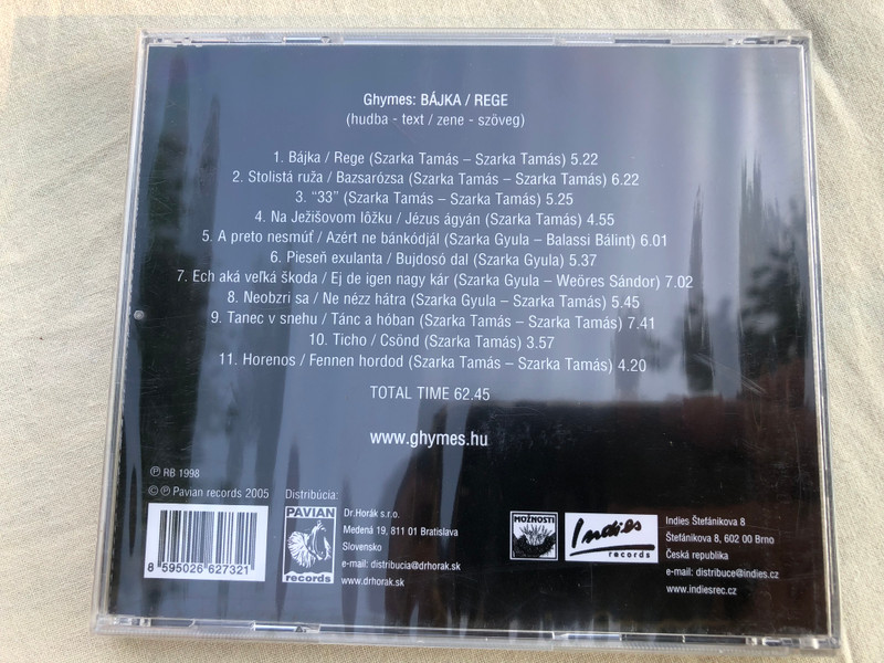 Ghymes – Rege, Bájka / Pavian Records Audio CD 2005 / PM0021-2