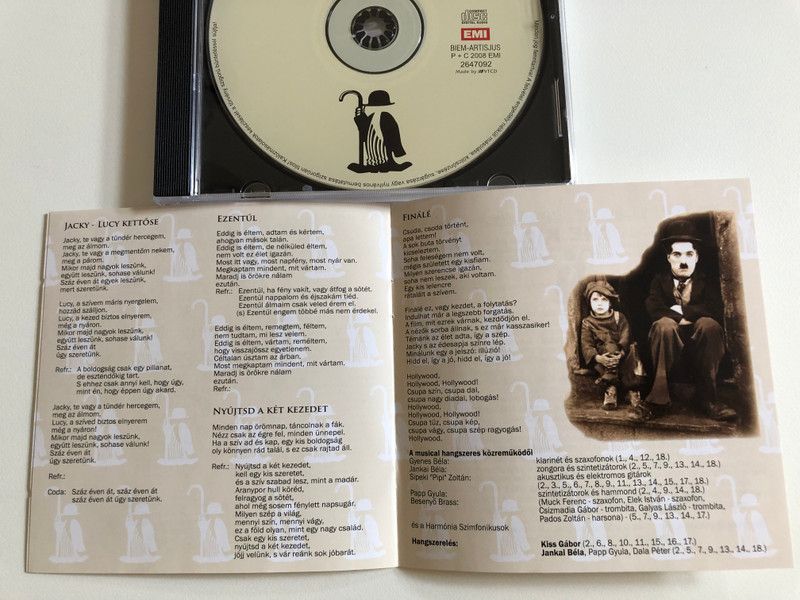 Nagy Tibor, Bradányi Iván, Poszgai Zsolt – A Kölyök - Édes-Bús Musical Charlie Chaplin Emlékére / Adagio, Cserháti Zsuzsa, Fekete Pál, Kovácsovics Fruzsina, Krisz Rudi, Mikó István, Polyák Lilla, Sipos András / EMI Audio CD 2008 / 2647092