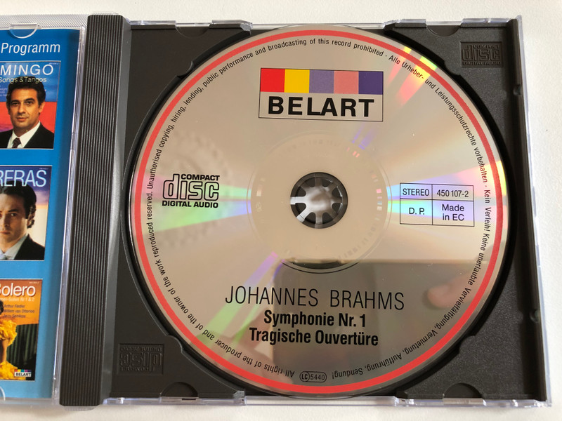 Brahms: Symphonie No. 1 - Tragic Overture / Berliner Philharmoniker, Karl Bohm / Belart Audio CD Stereo / 450 107-2