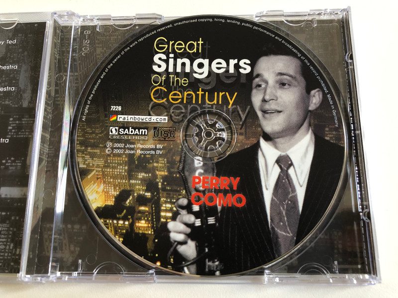 Great Singers Of The Century - Perry Como / Joan Records Audio CD 2002 / 7226