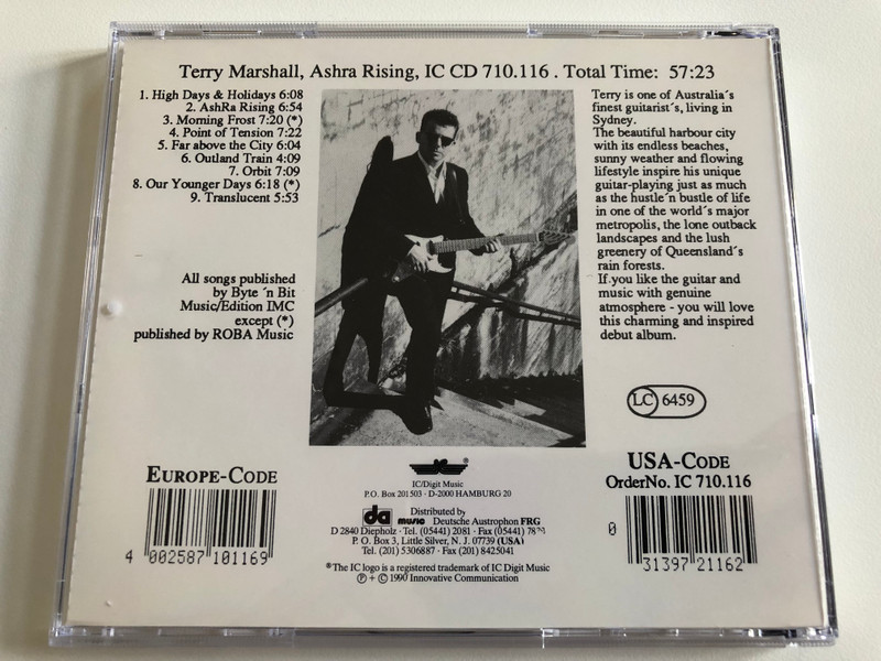 Terry Marshall – Ashra Rising / Innovative Communication Audio CD 1990 Stereo / IC 710.116