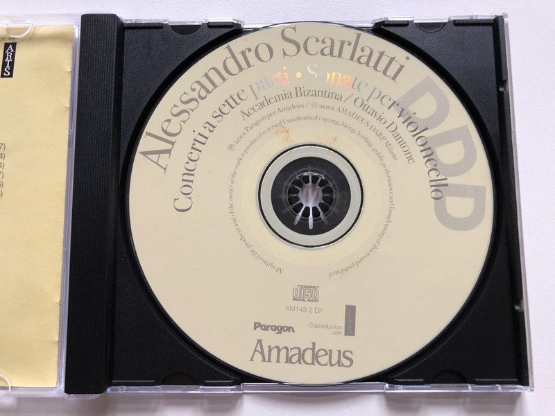 Alessandro Scarlatti: Concerti A Sette Parti, Sonate Per Violoncello / Accademia Bizantina, direttore: Ottavio Dantone / Amadeus Audio CD 2001 / AM 143-2