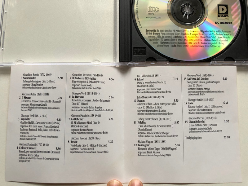 Best Of Opera Sopranos / Montserrat Caballé, Maria Callas, Victoria De Los Angeles, Martina Arroyo, Ghena Dimitrova, Renata Scotto / Semiramide, Il Pirata, Rigoletto, Tosca, Il Barbiere Di Siviglia, La Traviata / Disky Audio CD 1995 / DC 862042
