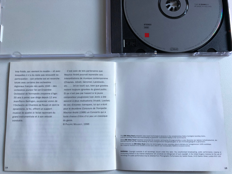 Maurice André – Baroque En Famille - Ein Familienkonzert / Nicolas Andre, Beatrice Andre / Ensemble Orchestral de Normandie, Jean-Pierre Berlingen / EMI Classics Audio CD 1996 Stereo / 724355548825