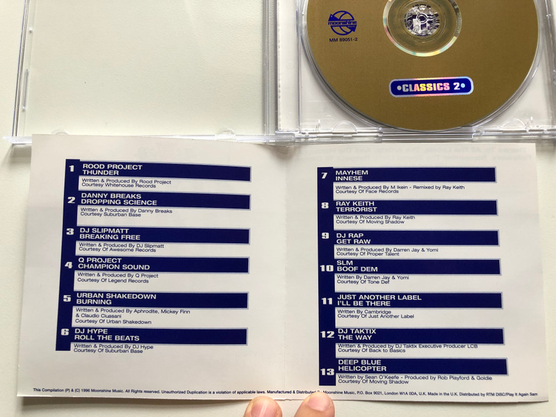 Speed Limit 140 BPM Plus: Classics 2 - In The Mix With Darren Jay / Moonshine Music Audio CD 1996 / MM 89051-2