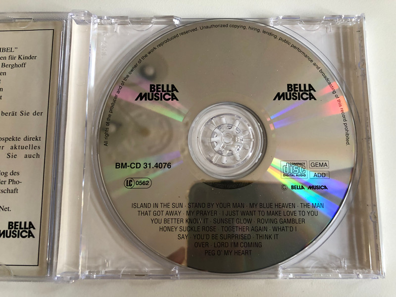 Magic Oldies - IV / Harry Belafonte, Tina Turner, Fats Domino, Nina Simone, Count Basie, Trini Lopez, a.o. / Bella Musica Audio CD / BM-CD 31.4172