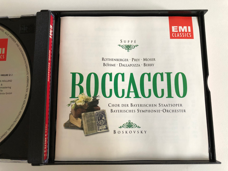 Suppé - Rothenberger, Prey, Moser, Böhme, Dallapozza, Berry - Boccaccio - Chor Der Bayerischen Staatsoper, Bayerisches Symphonie-Orchester - Boskovsky / EMI Classics 2x Audio CD 1990 Stereo / 724356617926