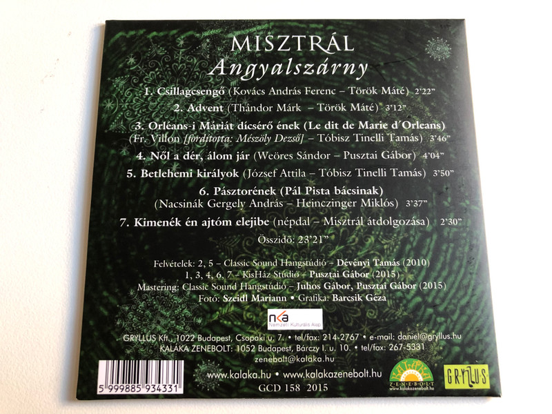 Misztral - Angyalszarny / Gryllus Audio CD 2015 / GCD 158