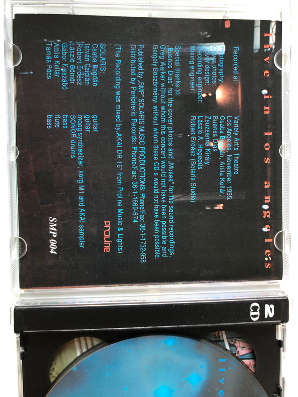 Solaris – Live In Los Angeles / Includes A New!!! Studio Bonus: Beyond - 11'56'' / Solaris Music Productions 2x Audio CD 1996 / SMP 004
