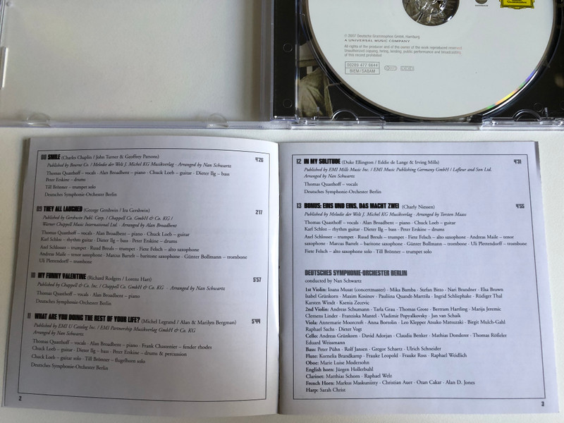 Thomas Quasthoff – The Jazz Album (Watch What Happens) / Deutsche Grammophon Audio CD 2007 / 477 6644