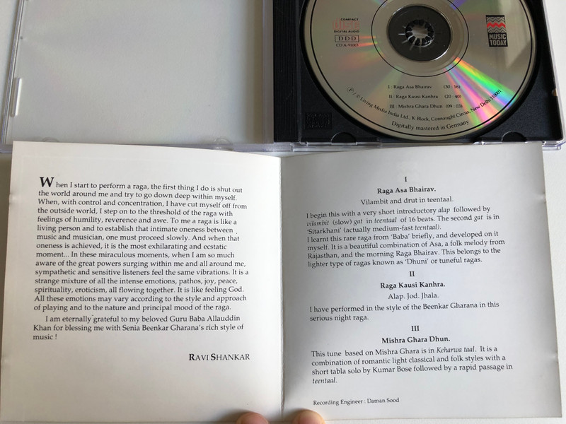 Ravi Shankar – Maestro's Choice - Series One / Music Today Audio CD 1991 / CD A-91003