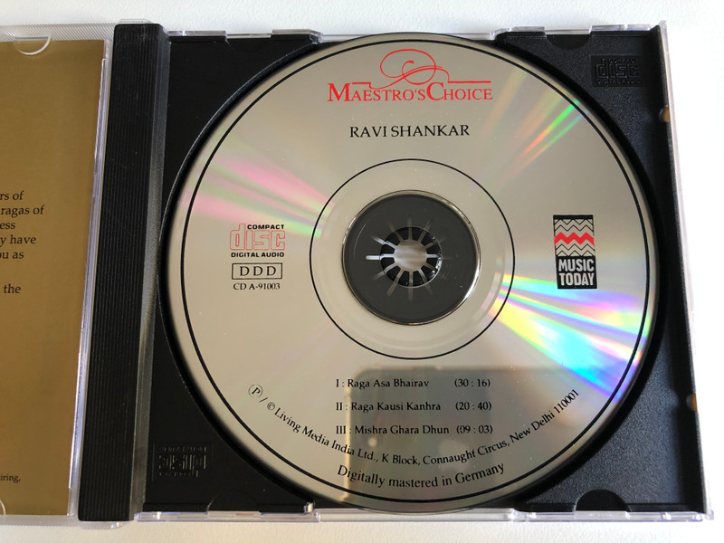 Ravi Shankar – Maestro's Choice - Series One / Music Today Audio CD 1991 / CD A-91003