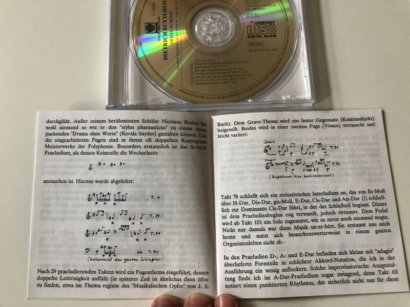 Dietrich Buxtehude - Armin Schoof An Den Beiden Orgeln In St. Jakobi Zu Lubeck / Motette Audio CD 1989 Stereo / CD-10831
