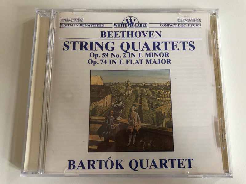Beethoven - String Quartets Op. 59 No. 2 In E Minor, Op. 74 In E Flat Major / Bartók Quartet / White Label / Hungaroton Audio CD 1987 Stereo / HRC 063 