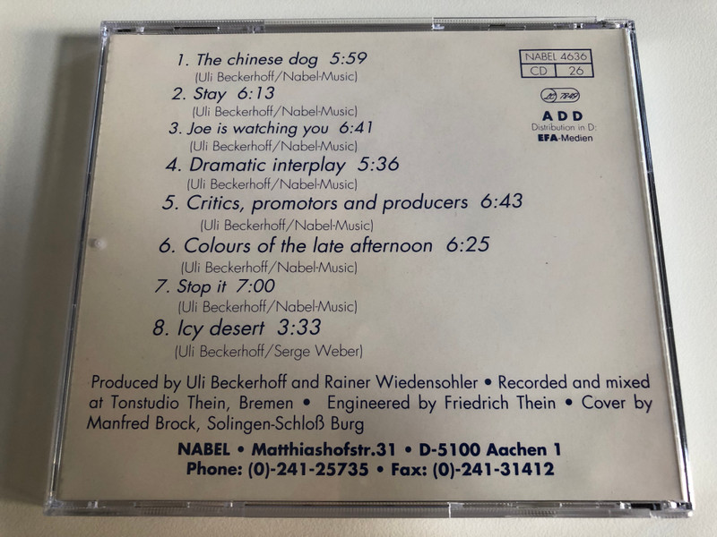 Uli Beckerhoff – Stay / NABEL Audio CD 1989 / NABEL 4636